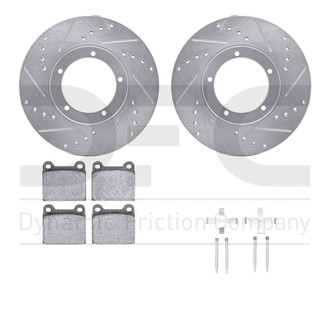 R1 Concepts® - Drilled and Slotted Front Brake Kit with Performance Sport Pads