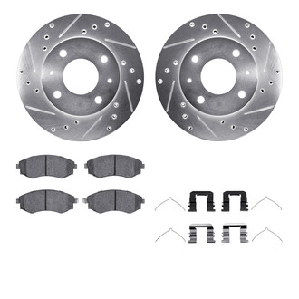 R1 Concepts® - Drilled and Slotted Front Brake Kit with Performance Sport Pads