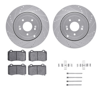 R1 Concepts® - Drilled and Slotted Rear Brake Kit with Performance Sport Pads