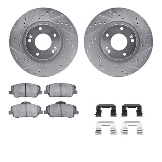 R1 Concepts® - Drilled and Slotted Front Brake Kit with Performance Sport Pads