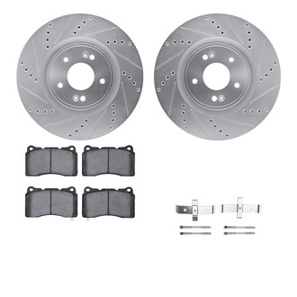 R1 Concepts® - Drilled and Slotted Front Brake Kit with Performance Sport Pads