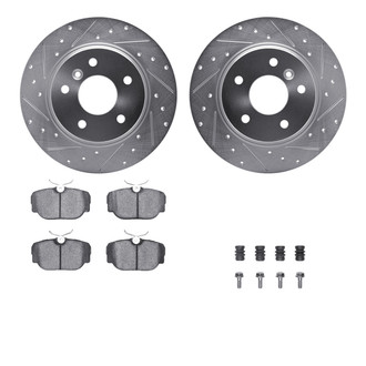 R1 Concepts® - Drilled and Slotted Rear Brake Kit with Performance Sport Pads