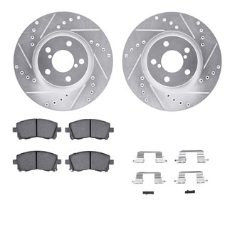 R1 Concepts® - Drilled and Slotted Front Brake Kit with Performance Sport Pads
