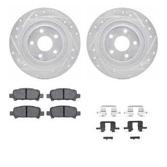 R1 Concepts® - Drilled and Slotted Rear Brake Kit with Performance Sport Pads
