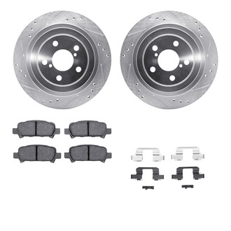 R1 Concepts® - Drilled and Slotted Rear Brake Kit with Performance Sport Pads