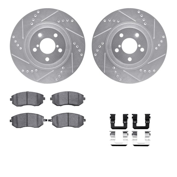  R1 Concepts® - Drilled and Slotted Front Brake Kit with Performance Sport Pads