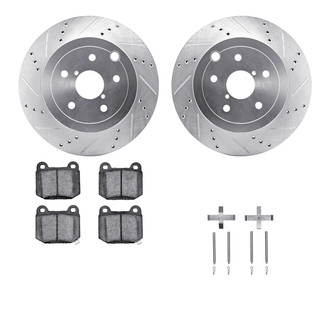 R1 Concepts® - Drilled and Slotted Rear Brake Kit with Performance Sport Pads