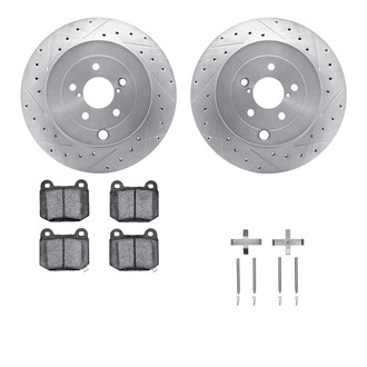 R1 Concepts® - Drilled and Slotted Rear Brake Kit with Performance Sport Pads