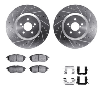 R1 Concepts® - Drilled and Slotted Front Brake Kit with Performance Sport Pads