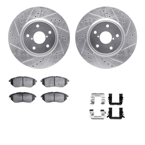  R1 Concepts® - Drilled and Slotted Front Brake Kit with Performance Sport Pads