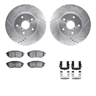 R1 Concepts® - Drilled and Slotted Front Brake Kit with Performance Sport Pads
