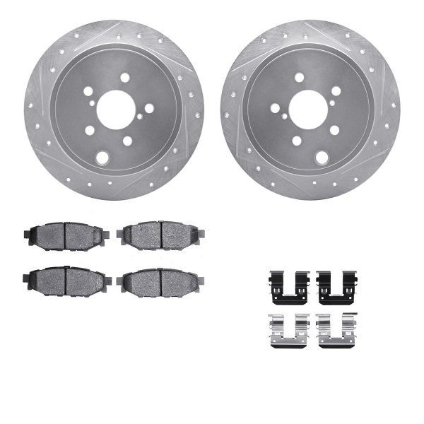  R1 Concepts® - Drilled and Slotted Rear Brake Kit with Performance Sport Pads