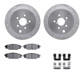 R1 Concepts® - Drilled and Slotted Rear Brake Kit with Performance Sport Pads