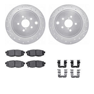 R1 Concepts® - Drilled and Slotted Rear Brake Kit with Performance Sport Pads