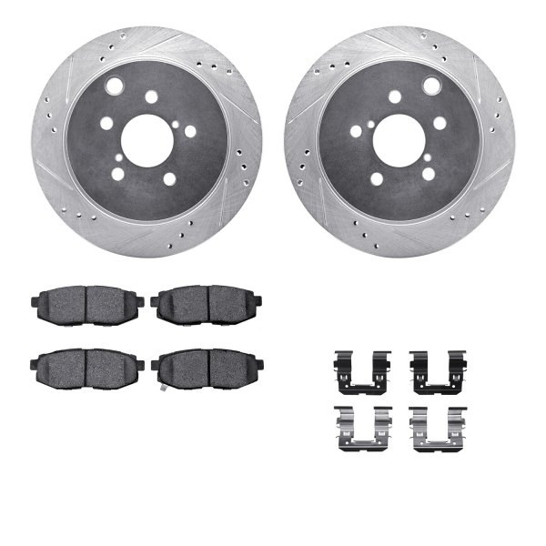  R1 Concepts® - Drilled and Slotted Rear Brake Kit with Performance Sport Pads