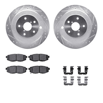 R1 Concepts® - Drilled and Slotted Rear Brake Kit with Performance Sport Pads