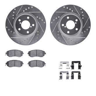 R1 Concepts® - Drilled and Slotted Front Brake Kit with Performance Sport Pads
