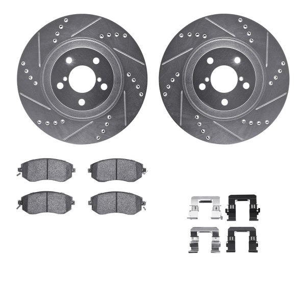  R1 Concepts® - Drilled and Slotted Front Brake Kit with Performance Sport Pads