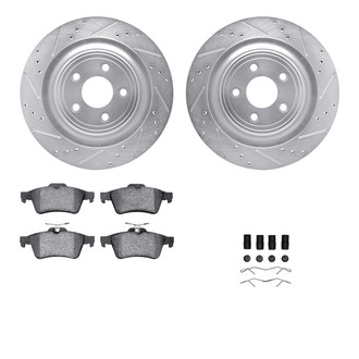 R1 Concepts® - Drilled and Slotted Rear Brake Kit with Performance Sport Pads