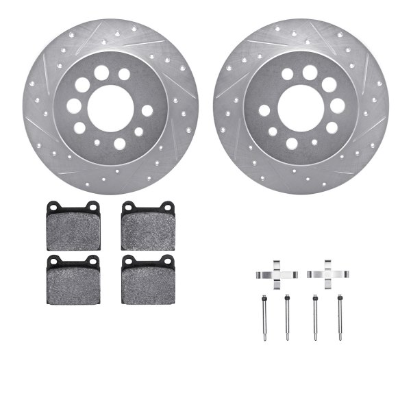  R1 Concepts® - Drilled and Slotted Rear Brake Kit with Performance Sport Pads