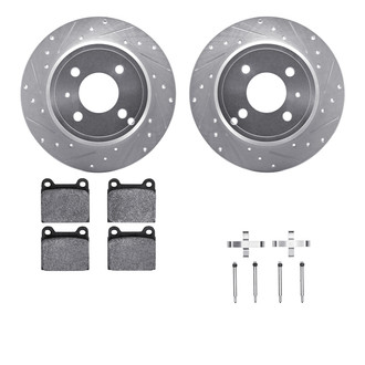 R1 Concepts® - Drilled and Slotted Rear Brake Kit with Performance Sport Pads