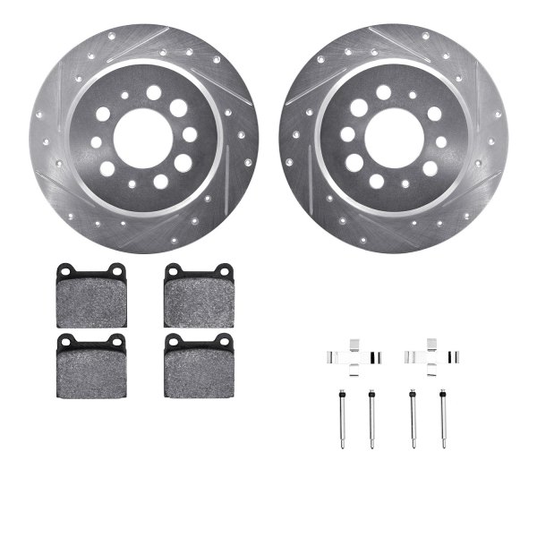  R1 Concepts® - Drilled and Slotted Rear Brake Kit with Performance Sport Pads