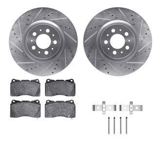 R1 Concepts® - Drilled and Slotted Front Brake Kit with Performance Sport Pads