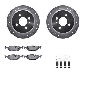 R1 Concepts® - Drilled and Slotted Rear Brake Kit with Performance Sport Pads