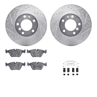 R1 Concepts® - Drilled and Slotted Front Brake Kit with Performance Sport Pads