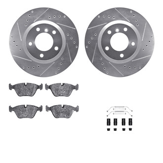 R1 Concepts® - Drilled and Slotted Front Brake Kit with Performance Sport Pads