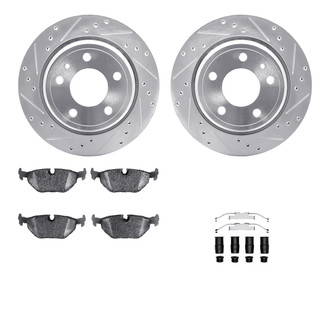 R1 Concepts® - Drilled and Slotted Rear Brake Kit with Performance Sport Pads