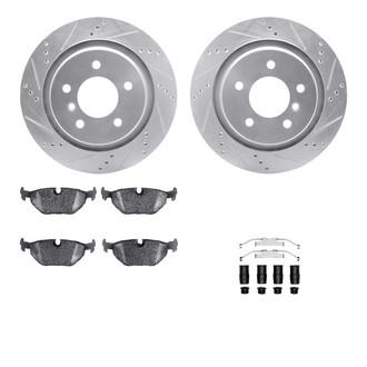 R1 Concepts® - Drilled and Slotted Rear Brake Kit with Performance Sport Pads