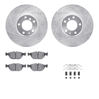 R1 Concepts® - Drilled and Slotted Front Brake Kit with Performance Sport Pads