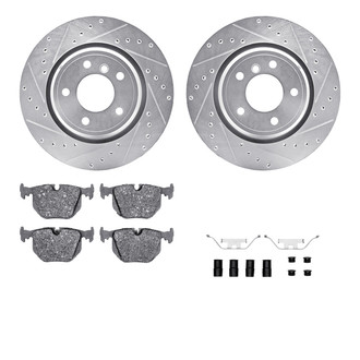 R1 Concepts® - Drilled and Slotted Rear Brake Kit with Performance Sport Pads