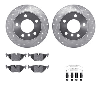 R1 Concepts® - Drilled and Slotted Rear Brake Kit with Performance Sport Pads
