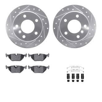 R1 Concepts® - Drilled and Slotted Rear Brake Kit with Performance Sport Pads