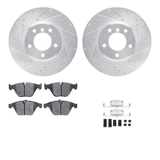 R1 Concepts® - Drilled and Slotted Front Brake Kit with Performance Sport Pads
