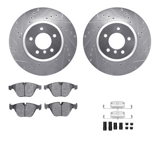 R1 Concepts® - Drilled and Slotted Front Brake Kit with Performance Sport Pads