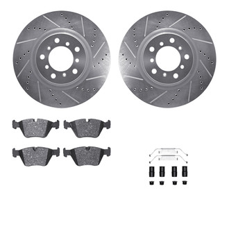 R1 Concepts® - Drilled and Slotted Front Brake Kit with Performance Sport Pads
