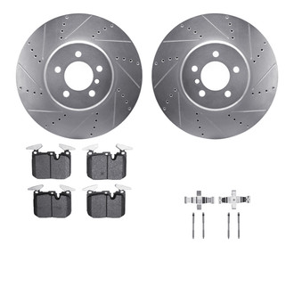 R1 Concepts® - Drilled and Slotted Front Brake Kit with Performance Sport Pads