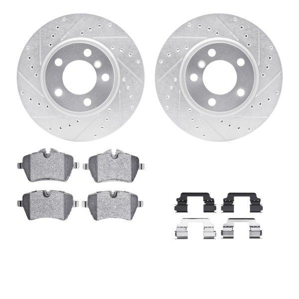  R1 Concepts® - Drilled and Slotted Front Brake Kit with Performance Sport Pads