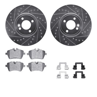 R1 Concepts® - Drilled and Slotted Front Brake Kit with Performance Sport Pads