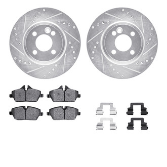 R1 Concepts® - Drilled and Slotted Front Brake Kit with Performance Sport Pads