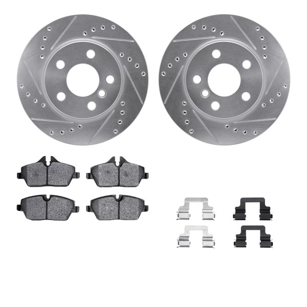  R1 Concepts® - Drilled and Slotted Front Brake Kit with Performance Sport Pads