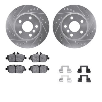 R1 Concepts® - Drilled and Slotted Front Brake Kit with Performance Sport Pads