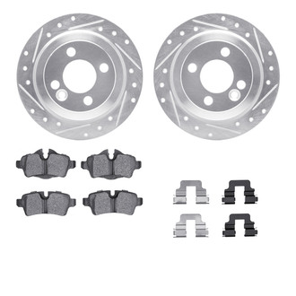 R1 Concepts® - Drilled and Slotted Rear Brake Kit with Performance Sport Pads