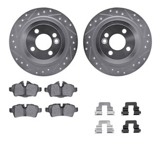 R1 Concepts® - Drilled and Slotted Rear Brake Kit with Performance Sport Pads
