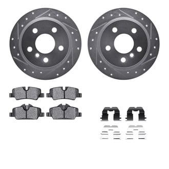 R1 Concepts® - Drilled and Slotted Rear Brake Kit with Performance Sport Pads