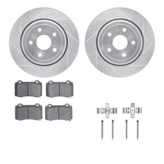 R1 Concepts® - Drilled and Slotted Rear Brake Kit with Performance Sport Pads