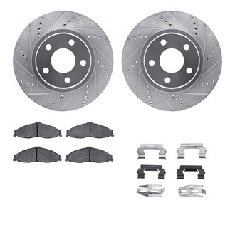 R1 Concepts® - Drilled and Slotted Front Brake Kit with Performance Sport Pads